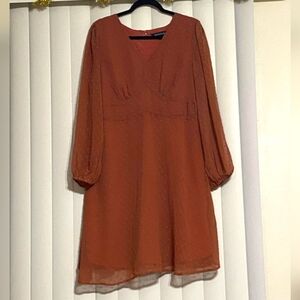 Davi&Dani burnt orange long sleeved dress XL